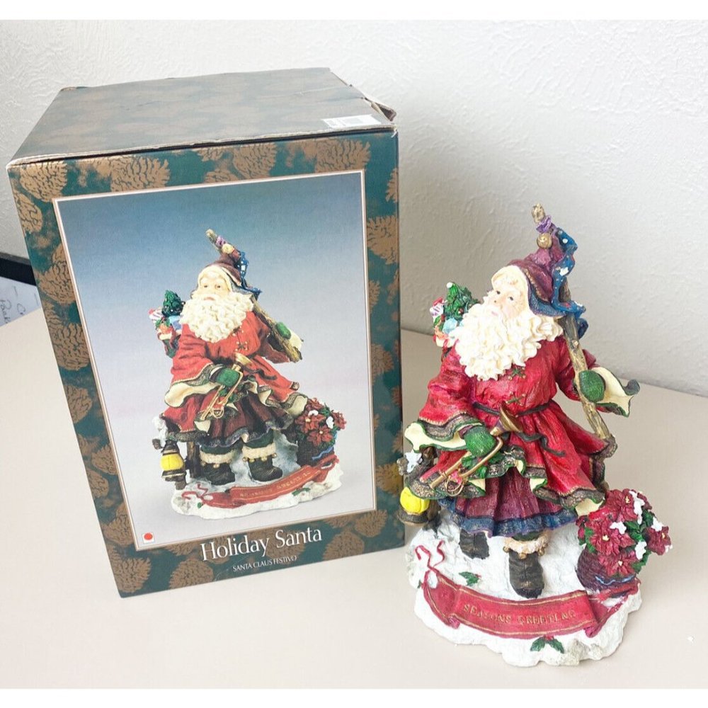 VTG JC Penney Holiday Santa 11.5” Christmas Statue Decor-Santa Claus Festivo EUC